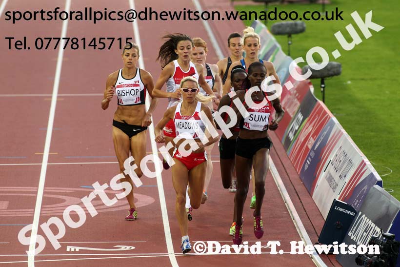 Jenny Meadows (England) and Eunice Jepkeoch Sum (Kenya) lead the 800 metres at the Commonwealth Games, Glasgow. Photo: David T. Hewitson/Sports for All Pics